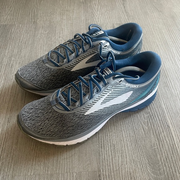 Brooks Men's Ghost 10 Running Shoes 1102571D013 Sneakers Gray Blue Men Size 10.5 - Picture 1 of 4